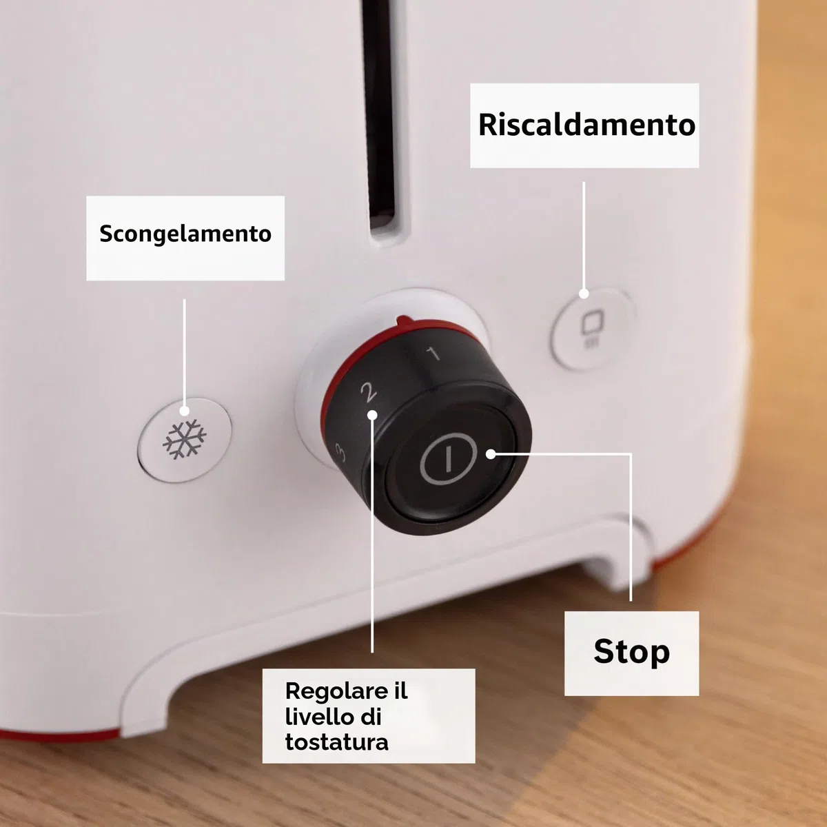 Bosch Tostapane Compatto TAT3M121, 950 W, Tostatura Uniforme, Espulsione Automatica, Vassoio Raccogli-Briciole, Funzione Scongelamento e Riscaldamento, Spegnimento Automatico, Bianco