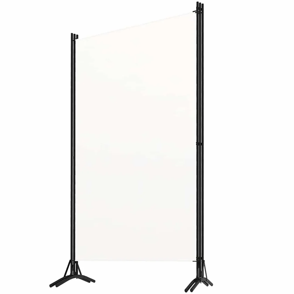 vidaXL Paravento a 3 Pannelli, 260x180 cm, Tessuto in Poliestere & Struttura in Ferro, Bianco, Schermo Privacy Pieghevole, Parete Divisoria Mobile, Camera e Ufficio, Arredo Casa