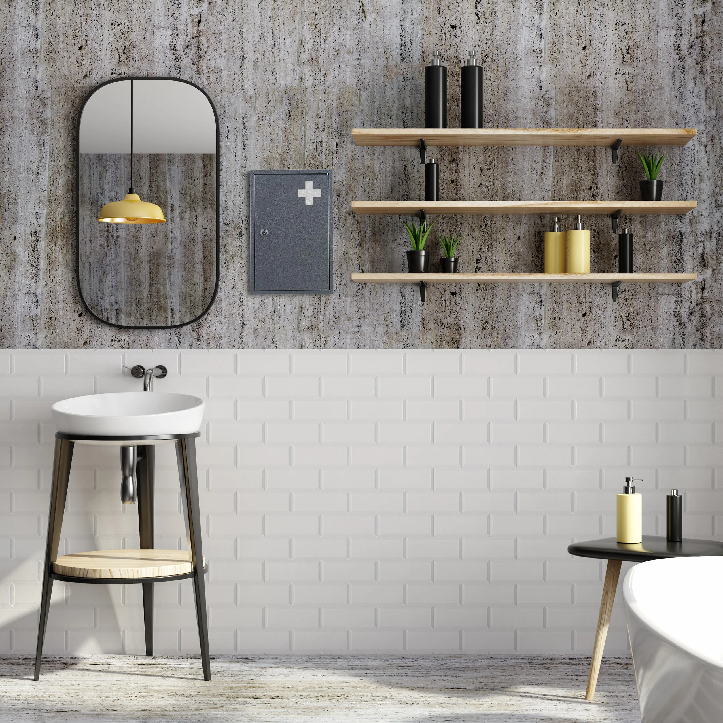 Relaxdays Armadietto Pronto Soccorso per Medicinali, Cassetta con Chiusura di Sicurezza, 32x21,5x9,5 cm, Grigio Bianco