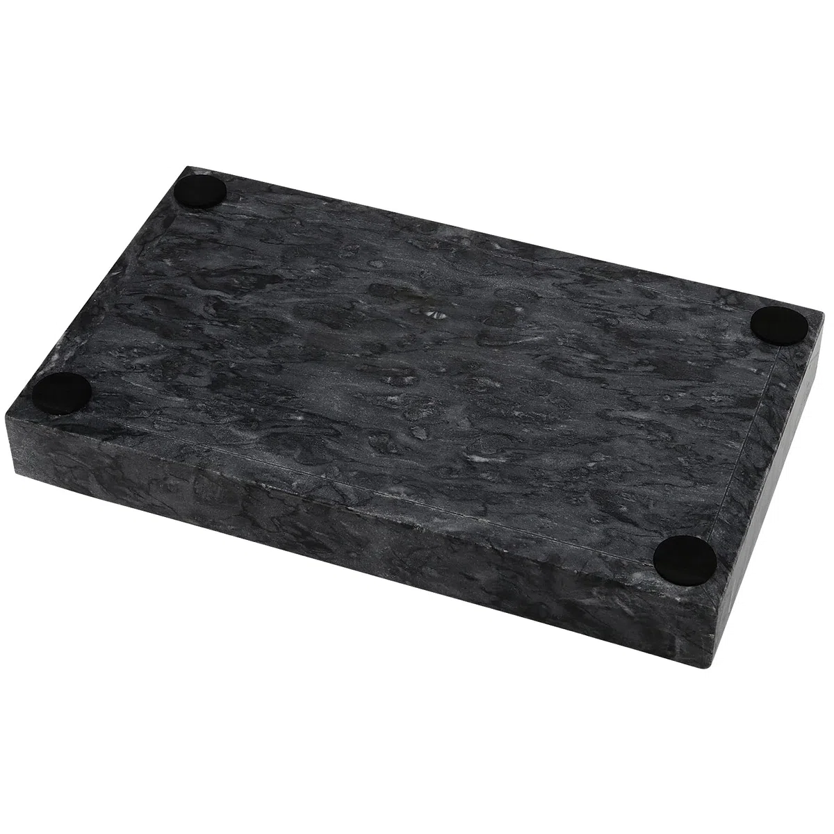 ZOENHOU Vassoio Rettangolare in Marmo Naturale, 30 x 20 cm, Grigio Ondulato - Portaoggetti per WC, Decorativo per Tavolino da Caffè, Piano di Lavoro del Lavandino