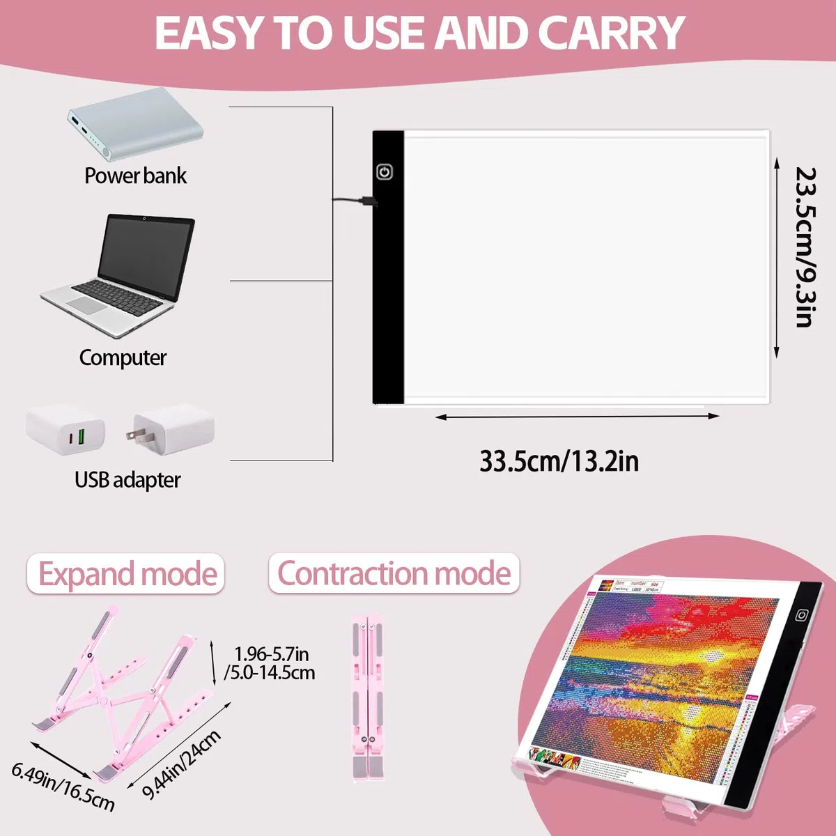 DNSGOOR 150Pcs A4 Diamond Painting Light Pad,all Inclusive Diamond Painting Accessori, Strumenti per Pittura a Diamante da,Diamond Art Sealer Colla per DIY Craft