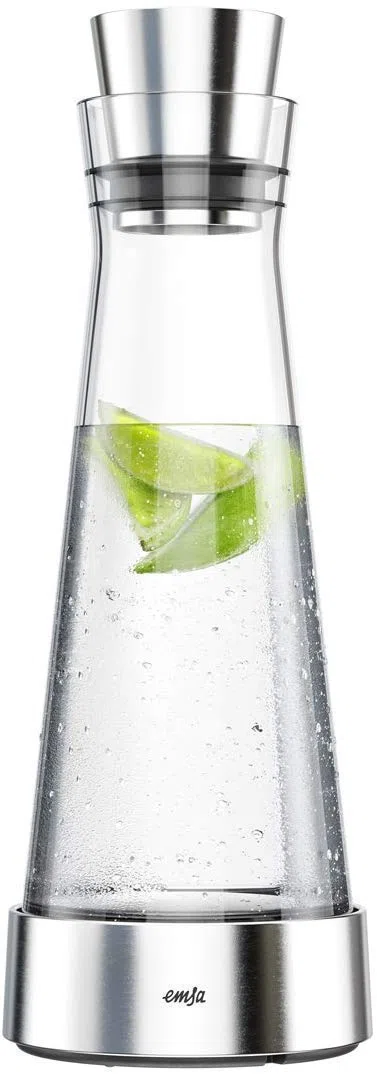 Emsa Flow Slim Caraffa Refrigerante, Caraffa in Acciaio Inox 18/10, Lavabile in Lavastoviglie, per Acqua, Succhi o Vino