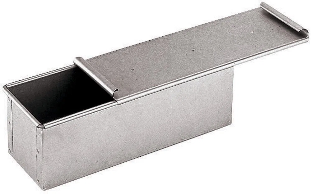 Paderno - Bacinella/Cassetta/Stampo Multiuso Alluminata per Pane, Pan Carre, Torte, con Coperchio - Lunghezza 30 cm, Larghezza 10 cm, Altezza 10 cm