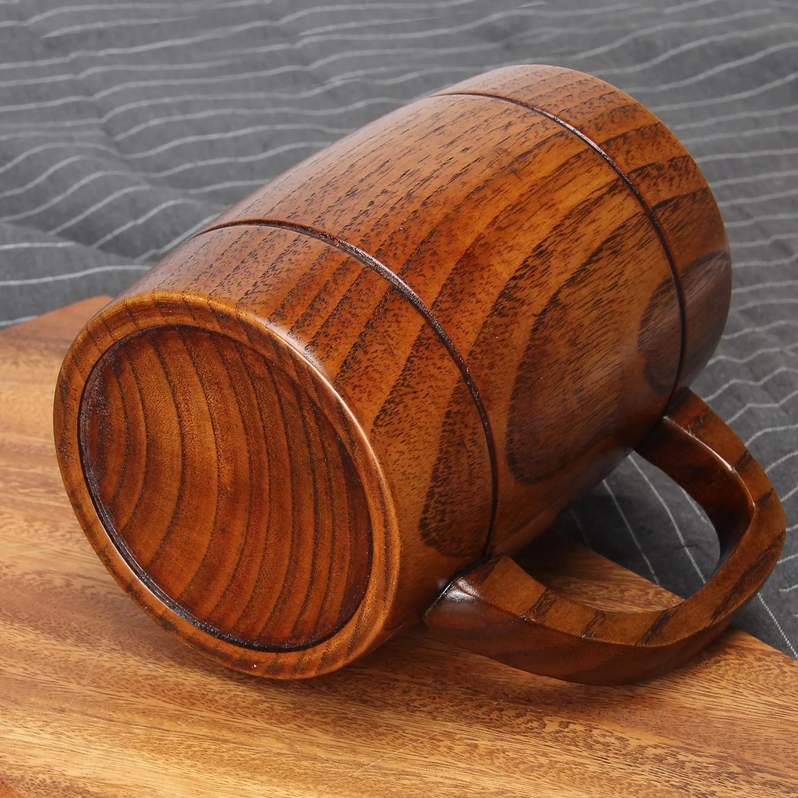 Ayiaren Boccale da birra in legno da 680,4 g, tazza vichinga in legno, per uomini e donne, tazza da tè da caffè, regalo per gli amanti della birra tazza maschile fatta a mano da uomo grandi tazze da