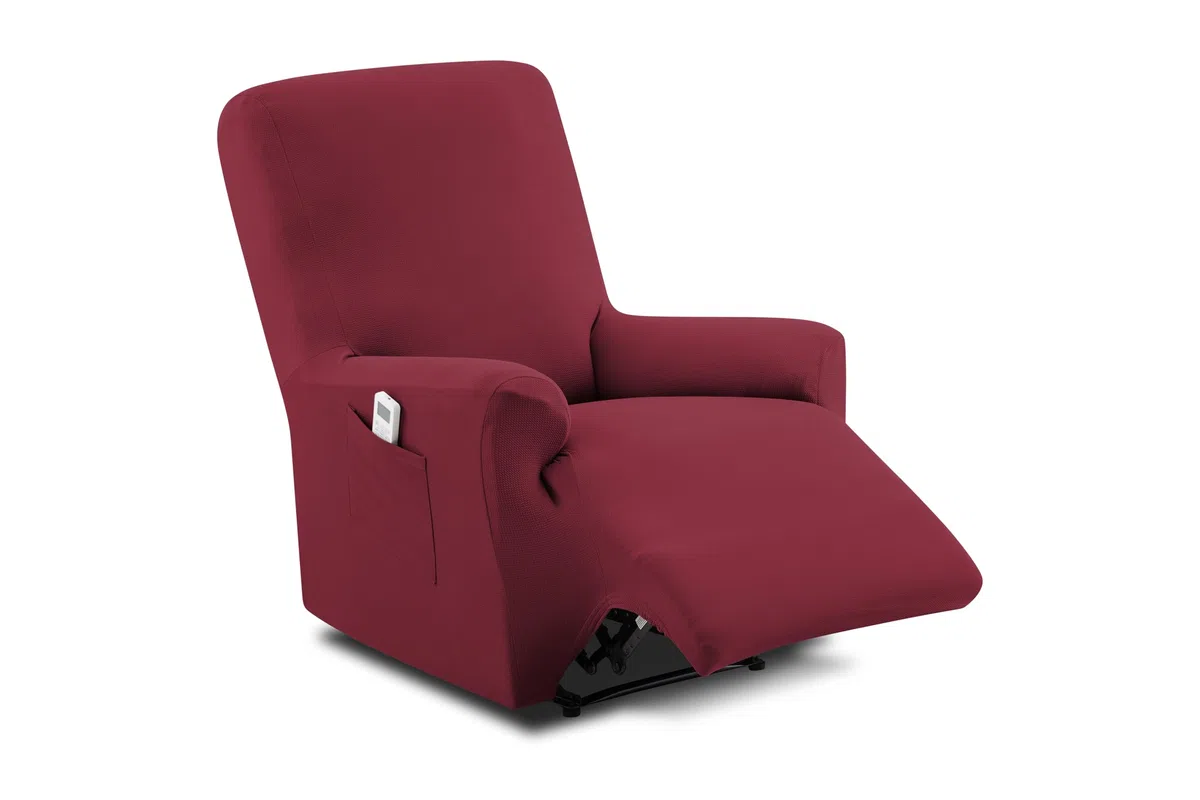 Textilhome Copripoltrona Relax Reclinabile TEIDE 1 Posto – Fodera Elasticizzata, Copridivano Poltrona Protettiva Antigraffio Anti-Animali – Colore Rosso (70-100 cm)