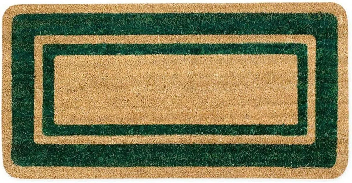 Generico Zerbino Tappeto Cocco Antiscivolo 100% Fibra Naturale Elegante Robusto Ingresso (VERDE, 70x140 Cm)