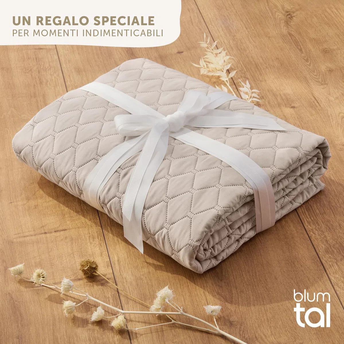 Blumtal Copriletto Trapuntato 240x260 cm - Certificato OEKO-TEX - Trapuntino Leggero per Letti di 200x200 - Mezza Stagione - Beige