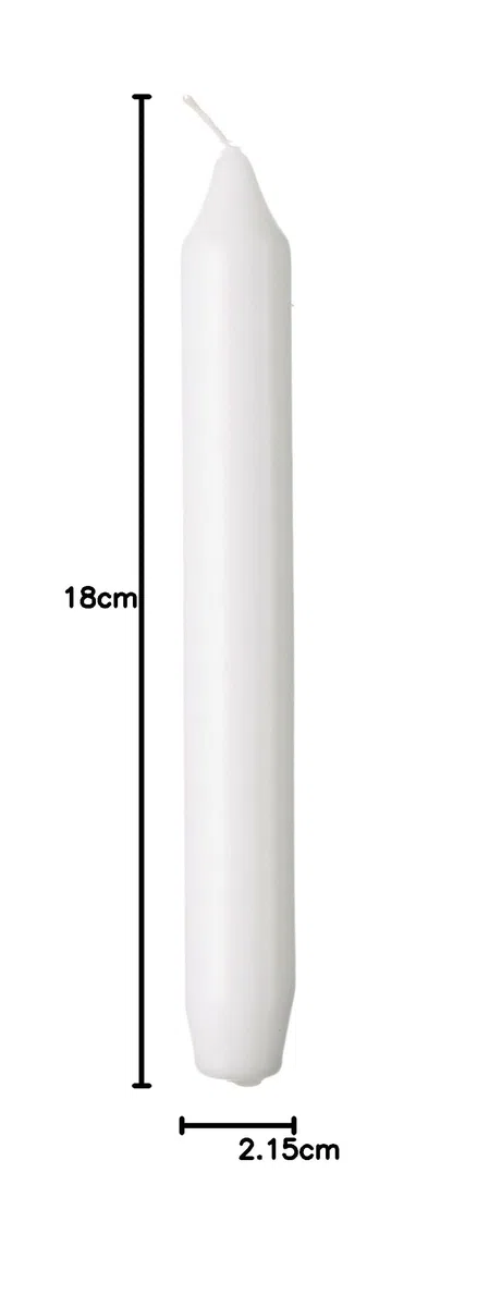 METRO Professional Candele da tavola, paraffina, 2,15 x 18 cm, durata circa 6 ore (Bianco, 144 pz)
