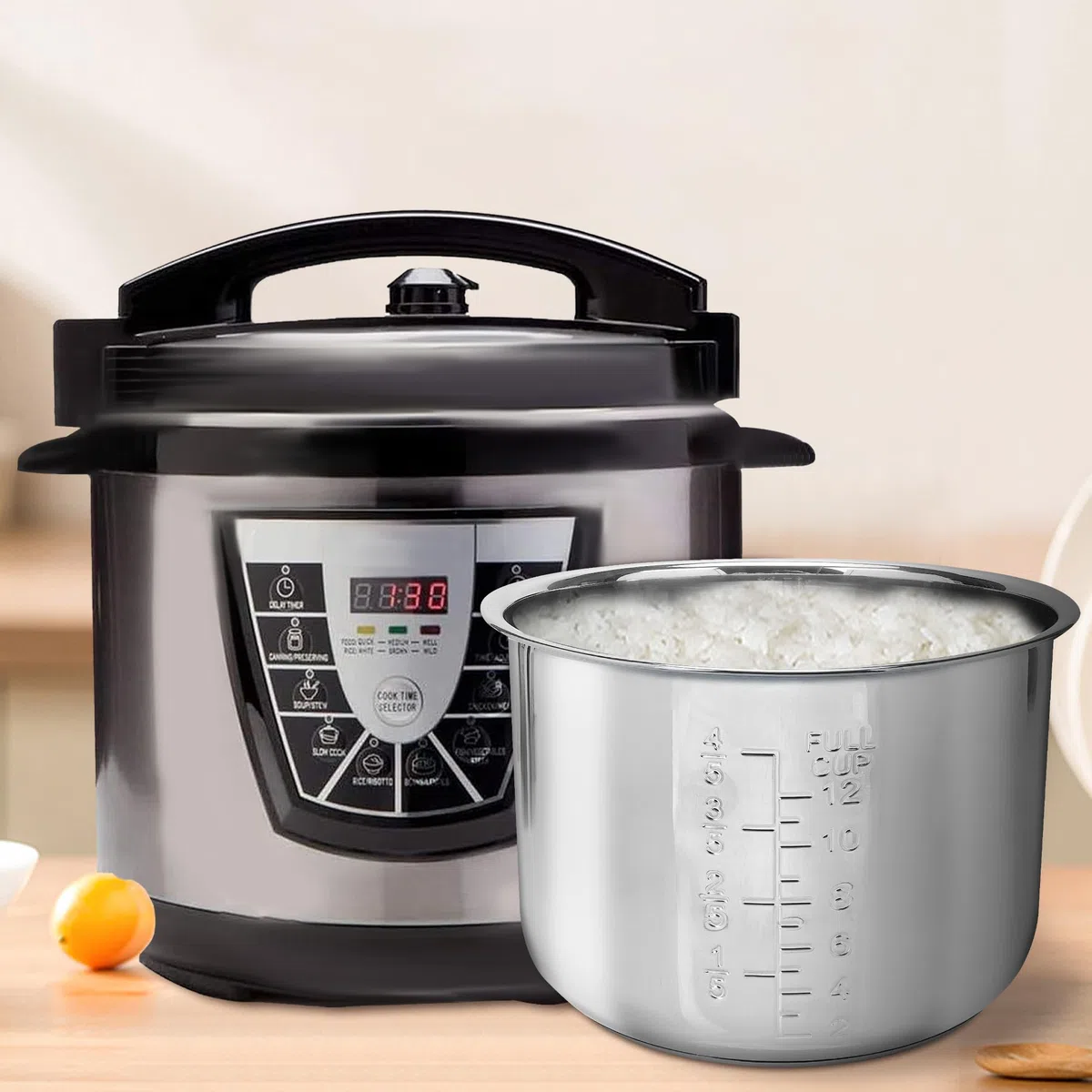 Linkidea - Ciotola Interna in Acciaio Inox per cuociriso, Compatibile con i Modelli Instant Pot PPC770 e PPC771; Lavabile in lavastoviglie, Senza Rivestimento
