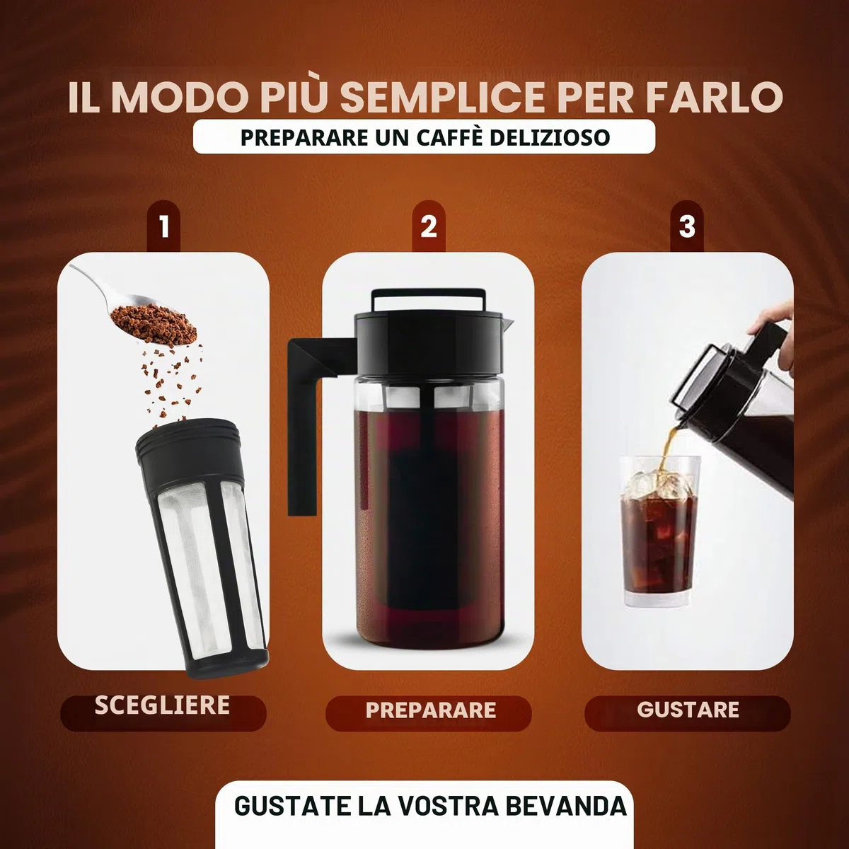 Cold Brew Coffee Maker | Caffettiera a Freddo | 1l | Senza BPA | in Tritan