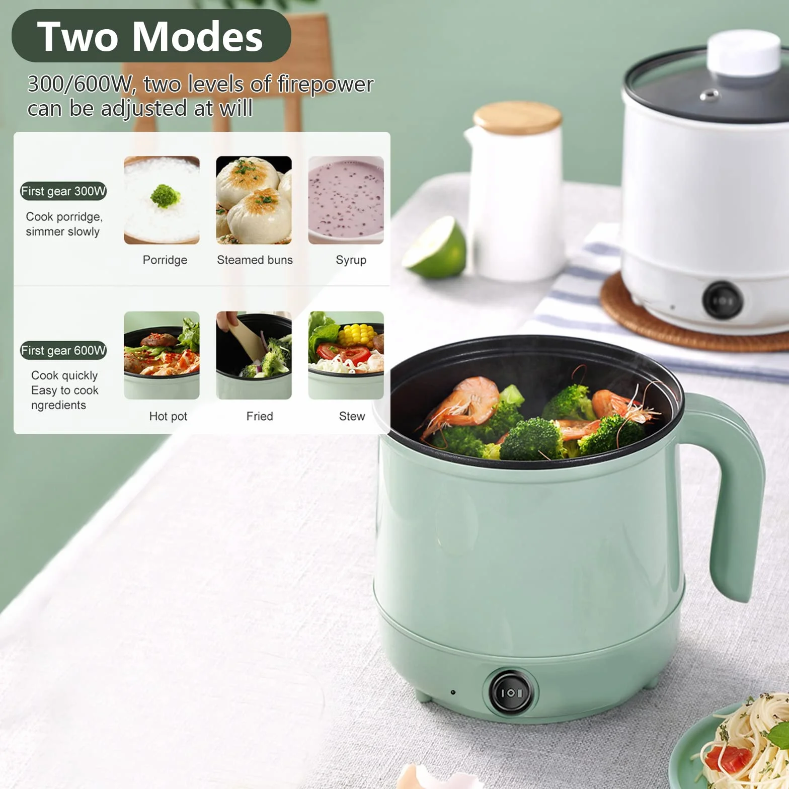 Electric Capentola Calda and Hot Pot, Multifunzionale Termica Cottura Pentola a Vapore Elettrica, Portatile Isolamento Pentola Elettrica,Pentola Elettrica Piccola per Viaggi/Hotel/Appartamento