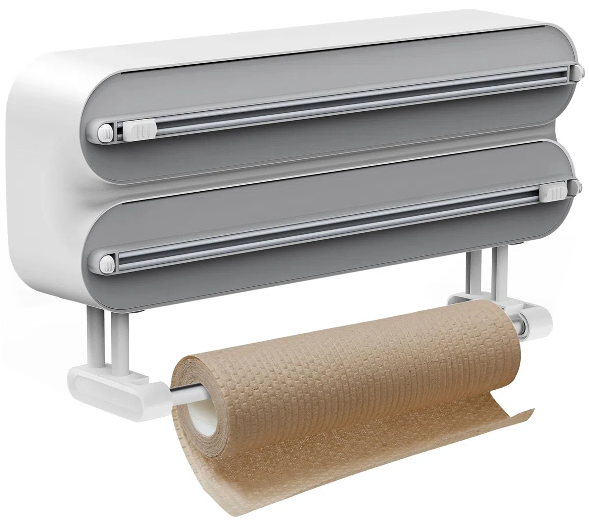 Distributore di Pellicola con Taglierino 3 in 1 Dispenser Universale per Pellicole e Portarotolo da Cucina Dispenser di Pellicola Trasparente per la Cucina Salvafreschezza