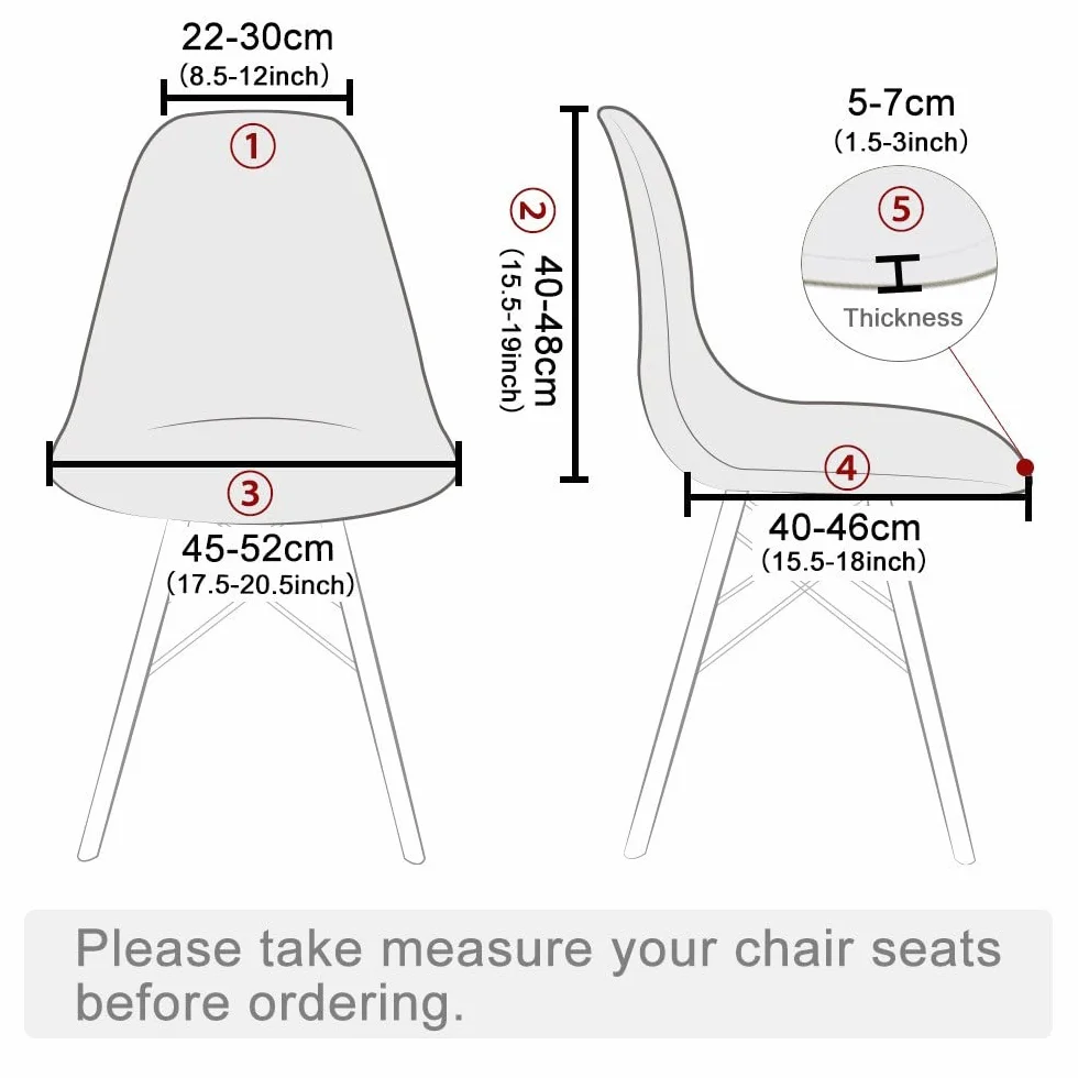 Coprisedie da pranzo scandinave Fodera per sedia scandinava per sala da pranzo Fodere per sedie scandinave a forma curva 4 pezzi