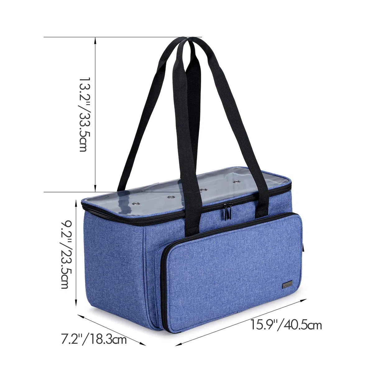 Yarwo Borsa per Lavoro a Maglia e Uncinetto, Borse da Trasporto per Lana Gomitolo e Ferri da Maglia, con Tasca per Progetti Incompiuti, Blu(SOLO BORSA)
