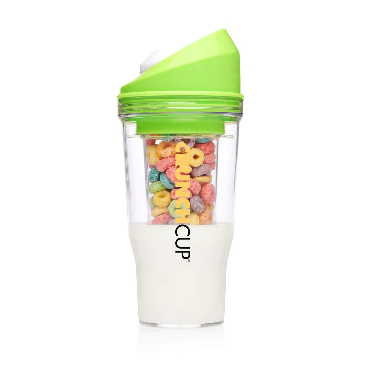 CRUNCHCUP XL - Bicchieri Portatili in Plastica per Cereali e Latte, Contenitore per Colazione in Viaggio, Non Richiede Cucchiaio o Ciotola