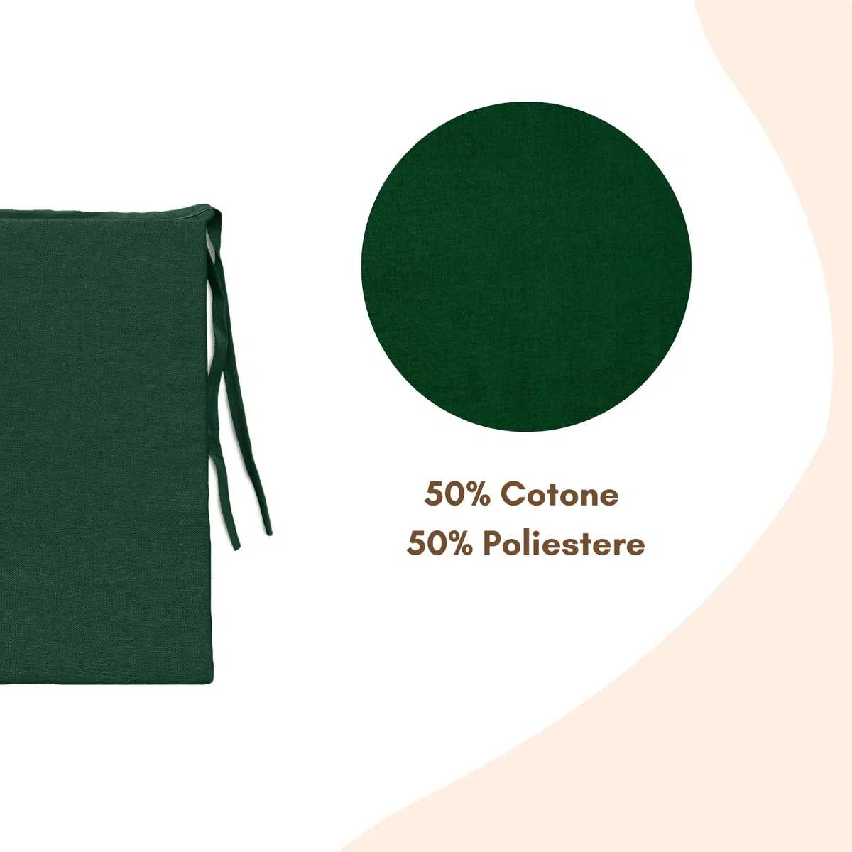 Il Tuo Artigiano Design Set 6 Cuscini per Sedie da Cucina Made in Italy - Cuscini Copri Sedie 40x40 cm spessore 4 cm - Tessuto Cotone e Poliestere, Imbottiture in Spugna (Verde)