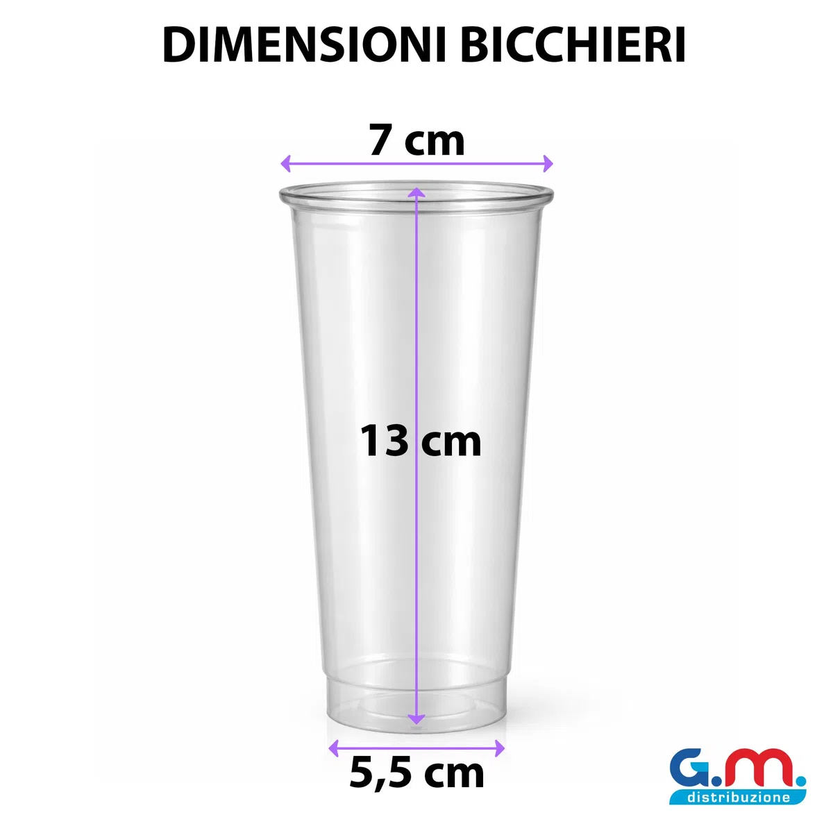 G.M. DISTRIBUZIONE 300 Bicchieri da Cocktail Monouso in Plastica Trasparente da 355ml, Tumbler Usa e Getta di Alta Qualità x Bevande fredde, Riciclabili, Discoteche, Gin tonic, Mojito