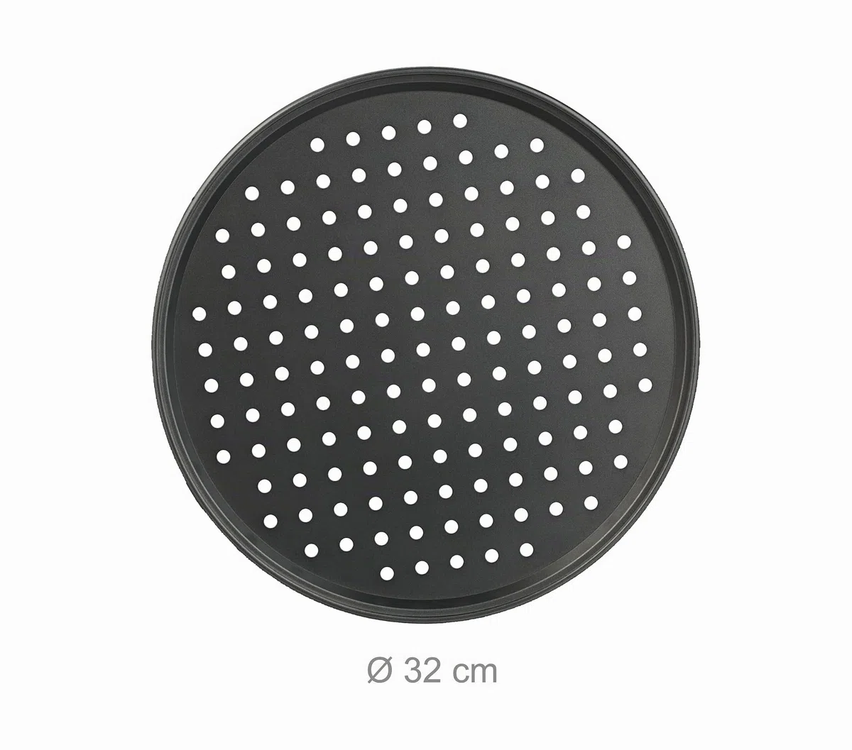 Relaxdays Teglie Forate per Pizza Rotonde, Set da 4, Acciaio Carbonio Antiaderente, Supporto Inox da Forno, Impilabile
