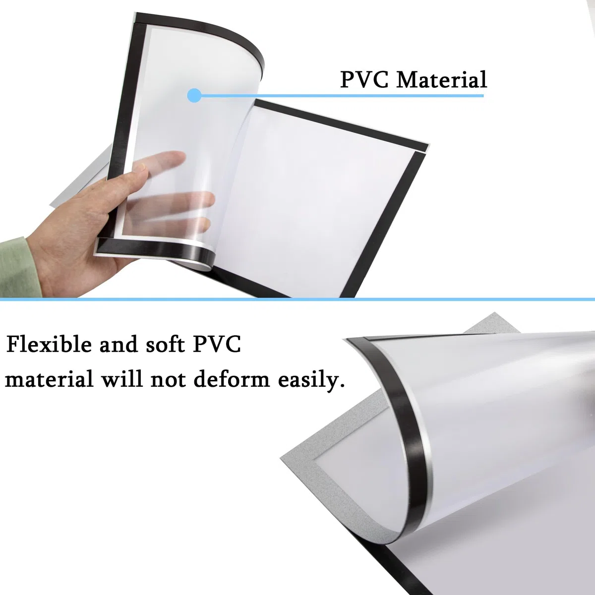 A4 Cornice Magnetica Autoadesiva per Espositore, Magnetic Cornice per Display su Superfici Lisce e Solide, Cambio Rapido, Confezione da 6, Argento