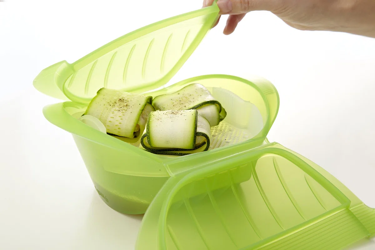 Lékué, Cocotte Ogya con filtro, 3-4 persone, in silicone, colore: Verde