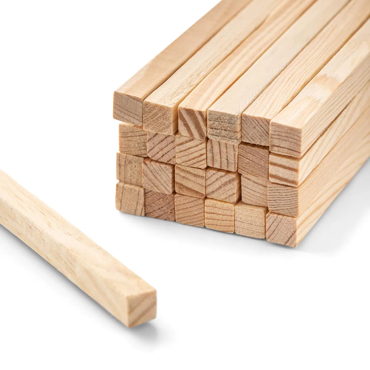 Mendi 25 Bastoncini legno quadrato 100 cm x 10 mm x 10 mm. Esegui i tuoi lavori manuali, fai da te e artigianali con grande sicurezza.