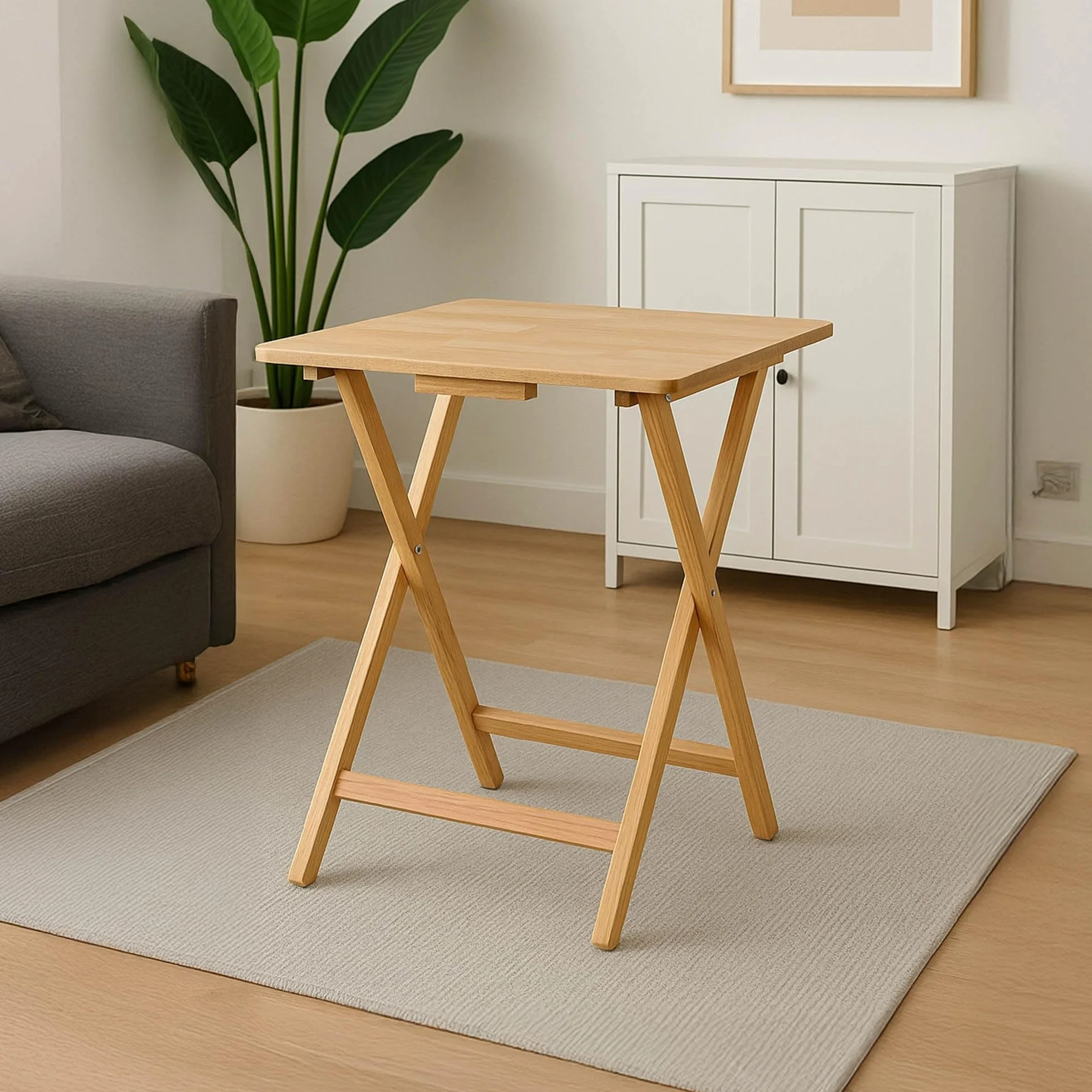 Home Vida Tavolino Pieghevole, in Legno, Colore: Naturale
