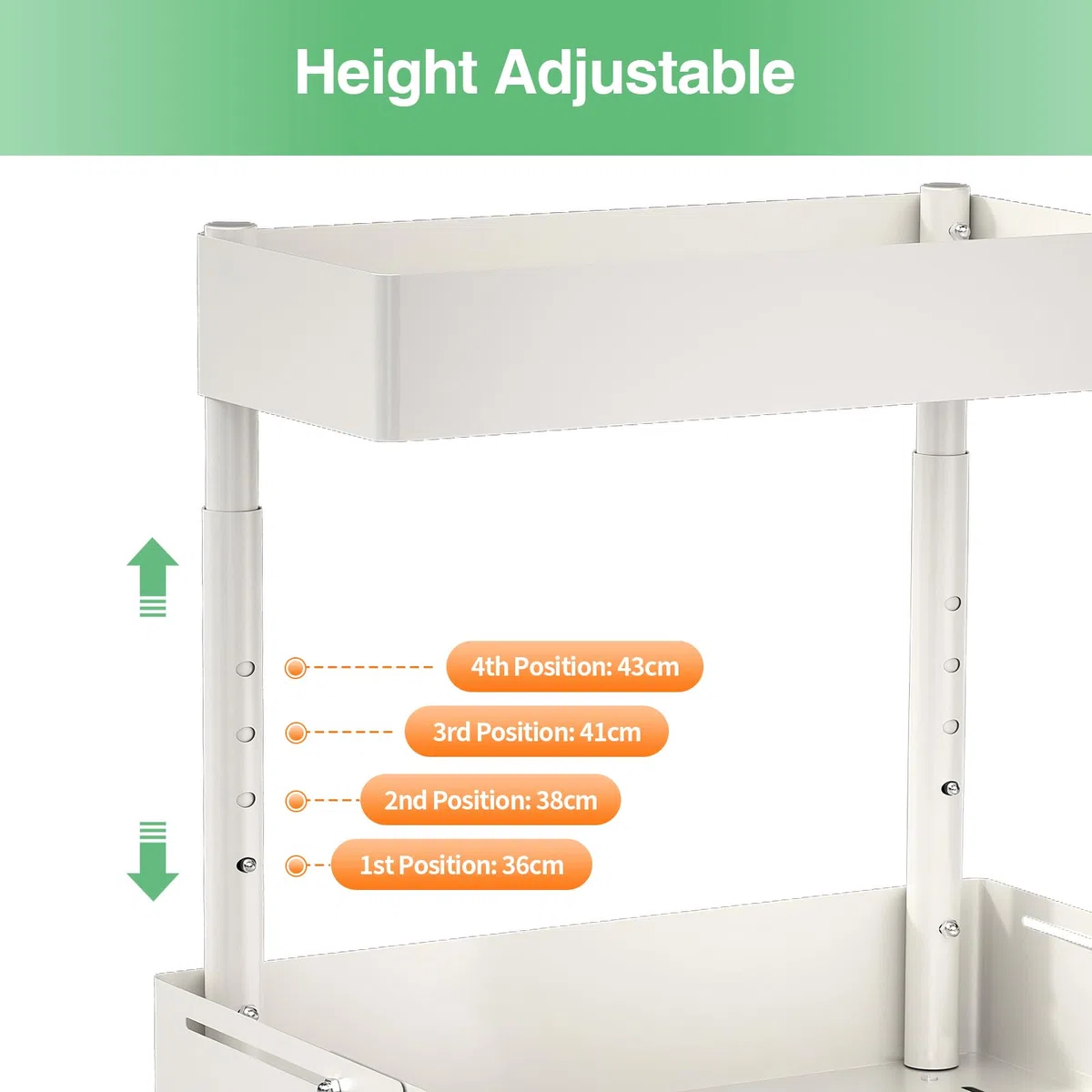Organizer Sottolavello Cucina Regolabile in Metallo – Sistema Estraibile e Altezza Regolabile, Organizzatore Universale per Lavello in Cucina e Bagno con Porta Detersivi Salvaspazio (1, Bianco)