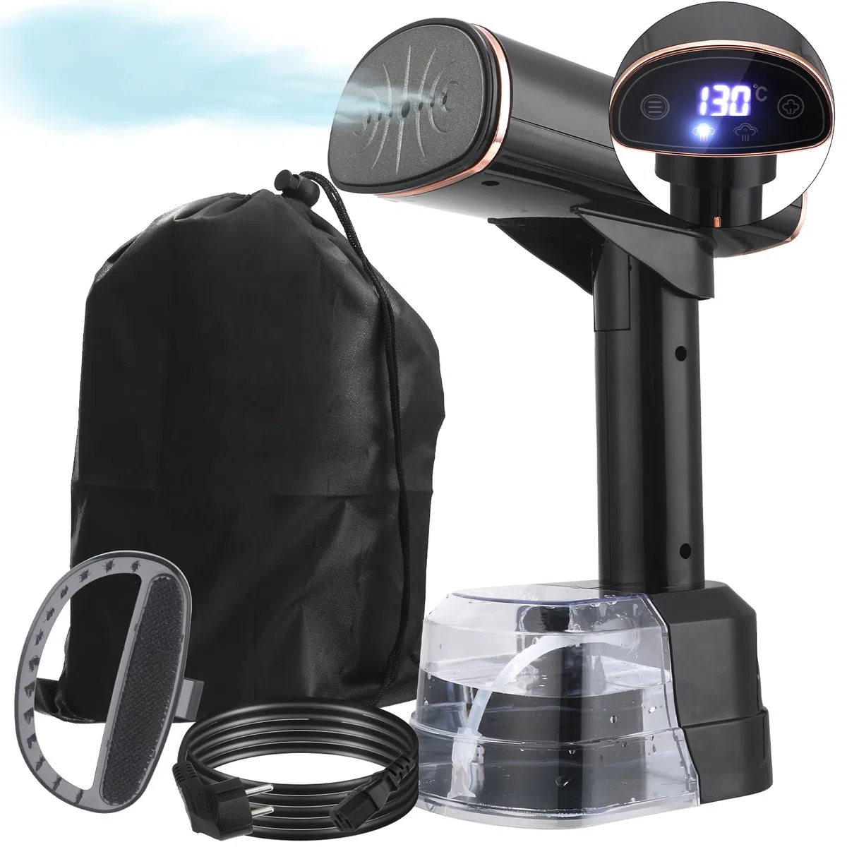 Ferro da Stiro Verticale,1500W Ferro da stiro a vapore per abiti, 25s Riscaldamento Rimozione rapida delle rughe Stiratrice a Vapore Portatile, 400ml alto Volume Ferro a vapore da Viaggio(ferroso)