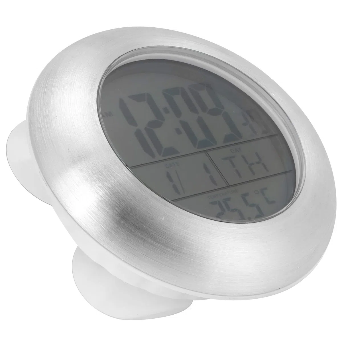 Orologio Digitale, Orologio da Doccia in Argento con 4 Ventose per Specchio da Trucco da Bagno