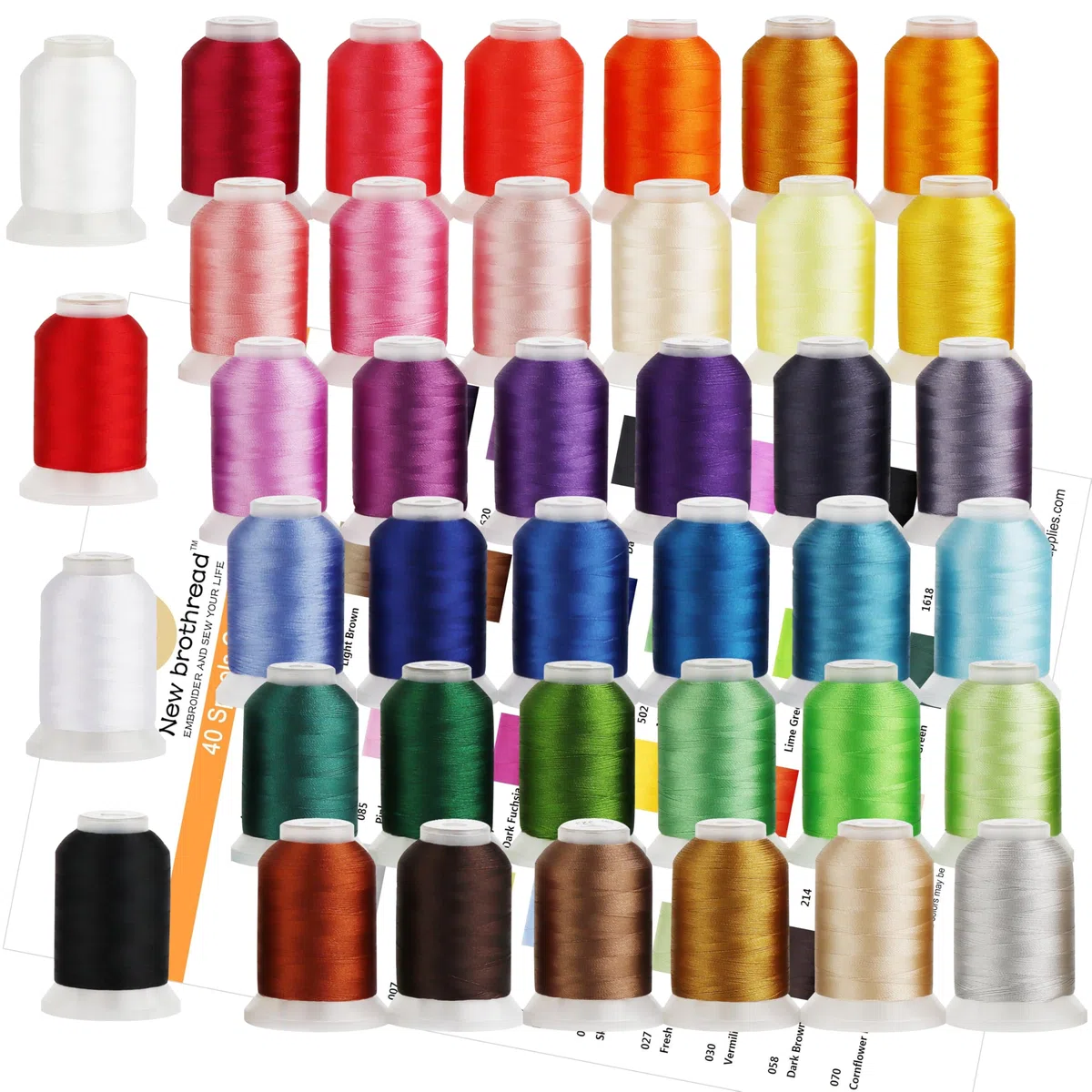 New brothread 40 Brother Colori poliestere filo di ricamo macchina - 550yds (500 Metri) Per macchina da ricamo e da cucire
