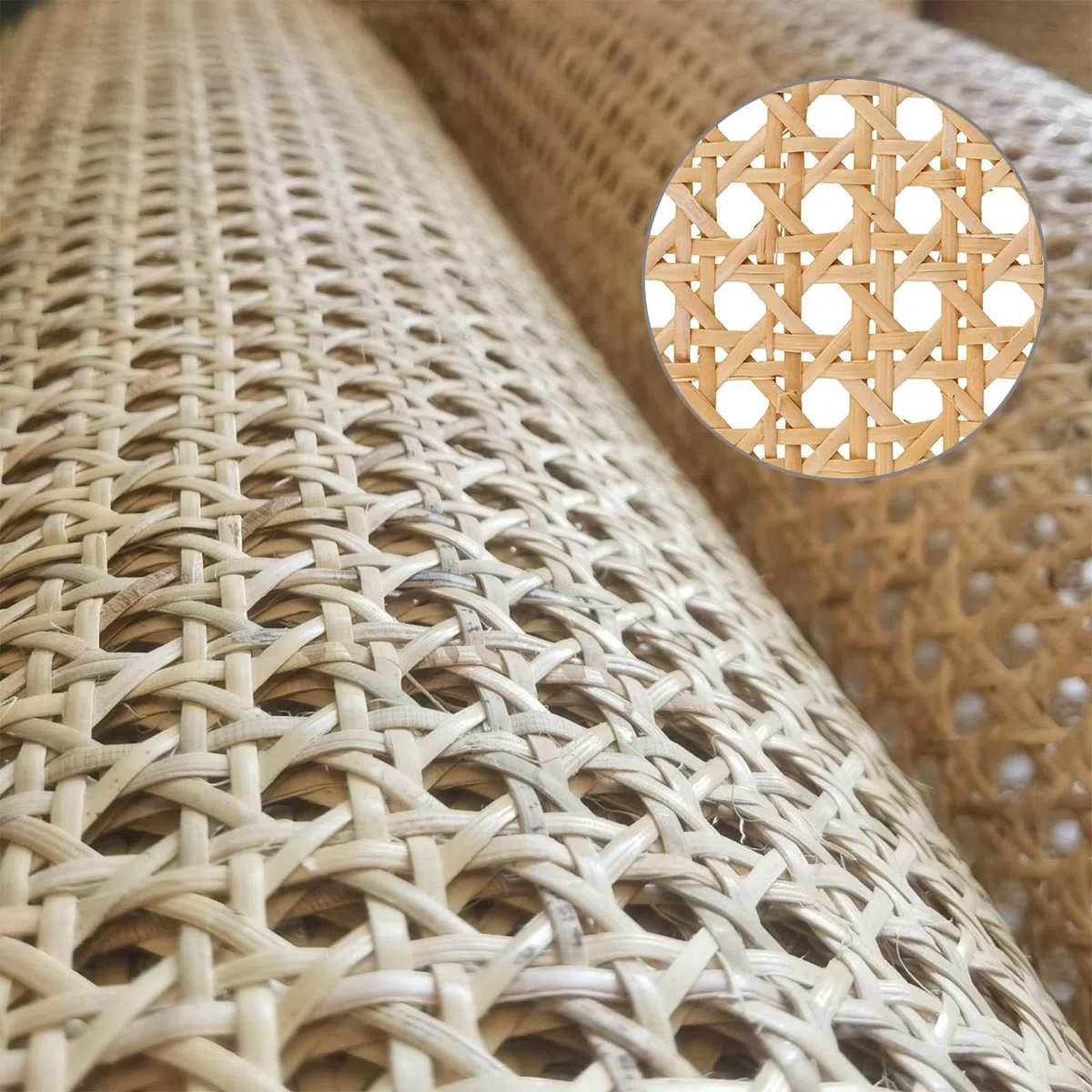 Rotolo di Nastro in Rattan Naturale Rete Aperta Materiale, Paglia di Vienna per Sedie, Foglio di Tessitura di Canna a Rete Aperta Pre-Tessuta, Rattan Naturale Rotolo per Mobili Riparazioni (Size : 45