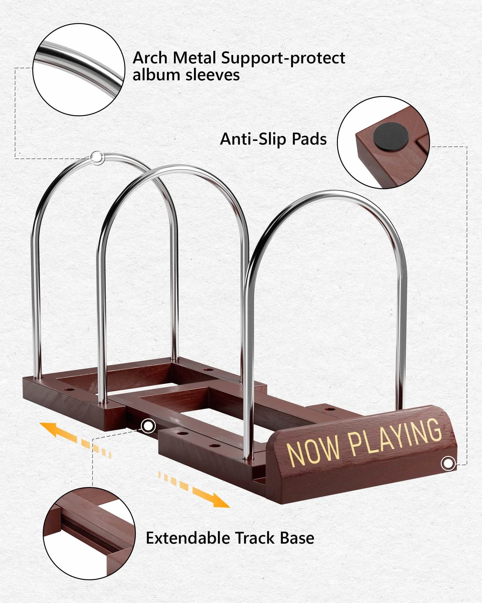 BS-VOG Supporto per dischi in vinile, supporto espandibile per 30-70 LP, espositore per album, robusto supporto in vinile per decorazioni domestiche e amanti della musica