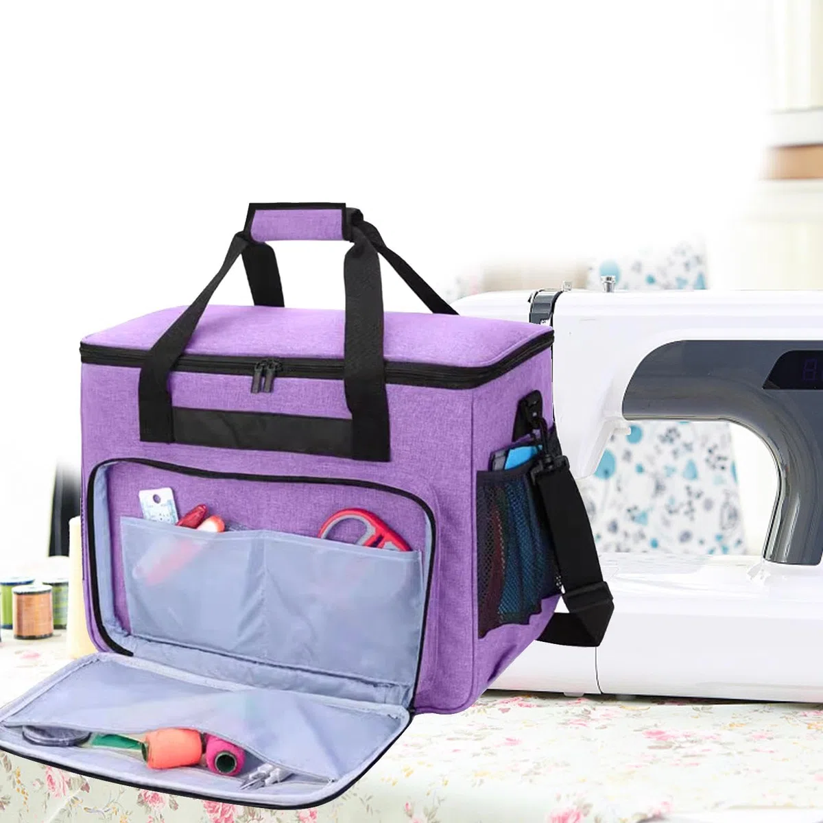 F Fityle Custodia per macchina da cucire Borsa per l'organizzazione della casa Borsa da viaggio Borsa per macchina da cucire per accessori da cucito da viaggio
