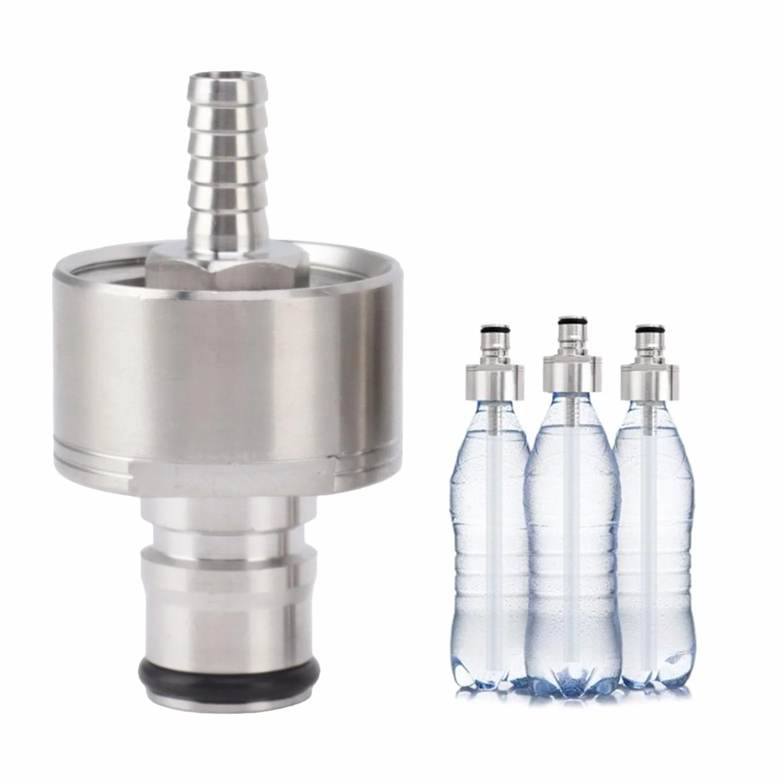 Haofy 2 PZ Tappo di Carbonatazione in Acciaio Inossidabile Carbonatazione Forzata Riempimento Bottiglia in PET Tappo di Accoppiamento CO2 per Blocco Sfera di Birra Soda