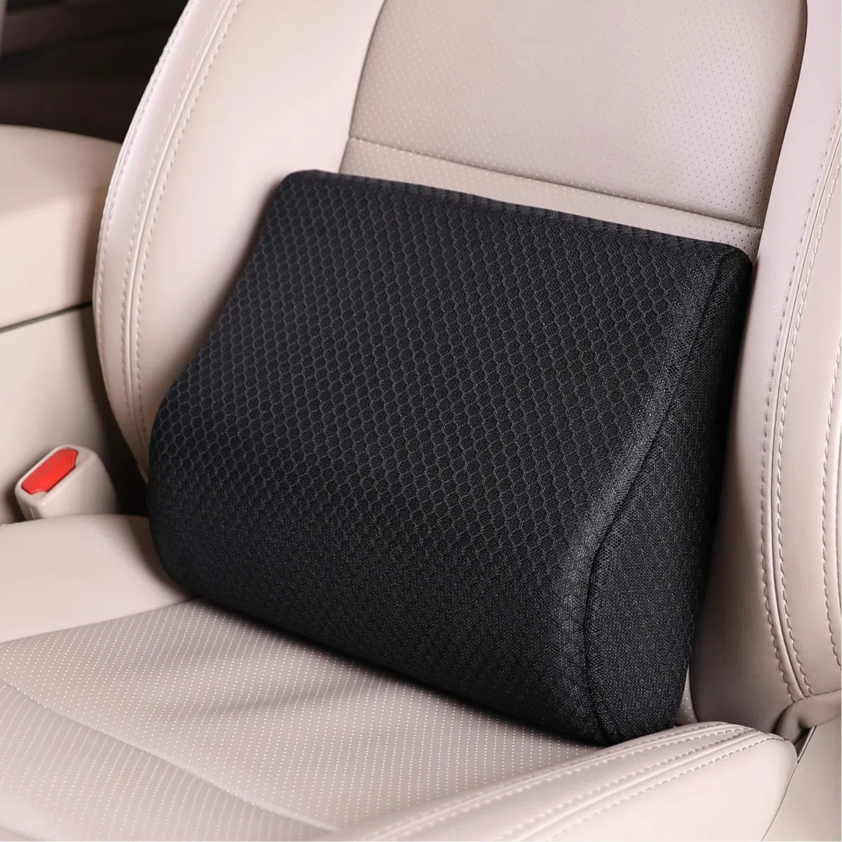 Livtribe Cuscino di supporto lombare per auto, supporto posteriore in memory foam, cuscino di supporto per schienale medio/inferiore per seggiolino auto (nero)