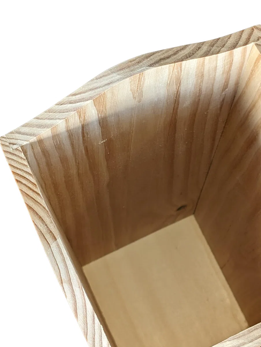greca Portaombrelli con onde in legno di pino massello, in grezzo, per dipingere, misure (larghezza*profondità*altezza): 22 x 22 x 58 cm.