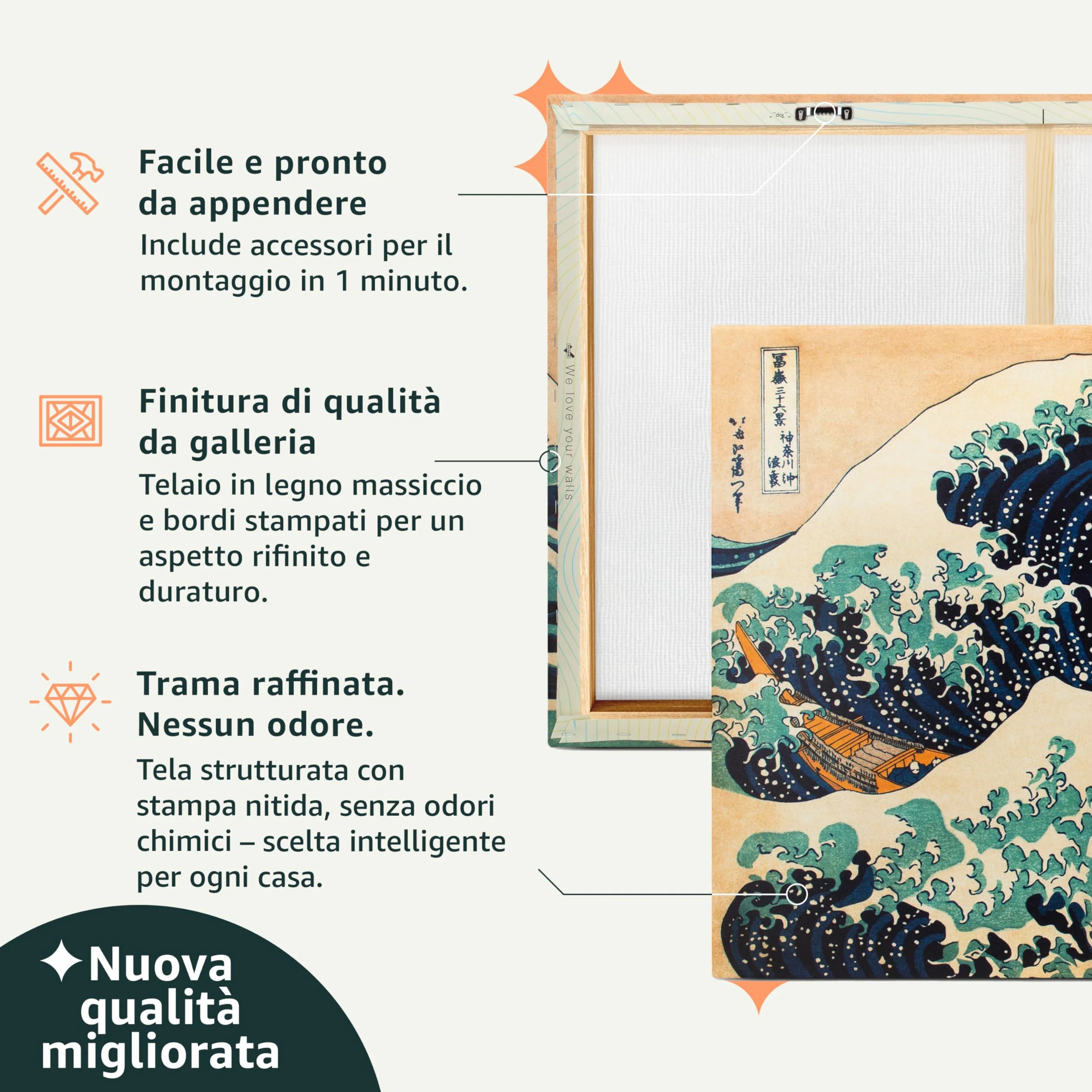 murando - Quadro Mappamondo 150x60 cm 5 pezzi Stampa su tela XXL Immagini Moderni Quadri Murale Fotografia Grafica Soggiorno Decorazione da parete Rosa dei Venti Blu Terra Mondo k-A-0415-b-m