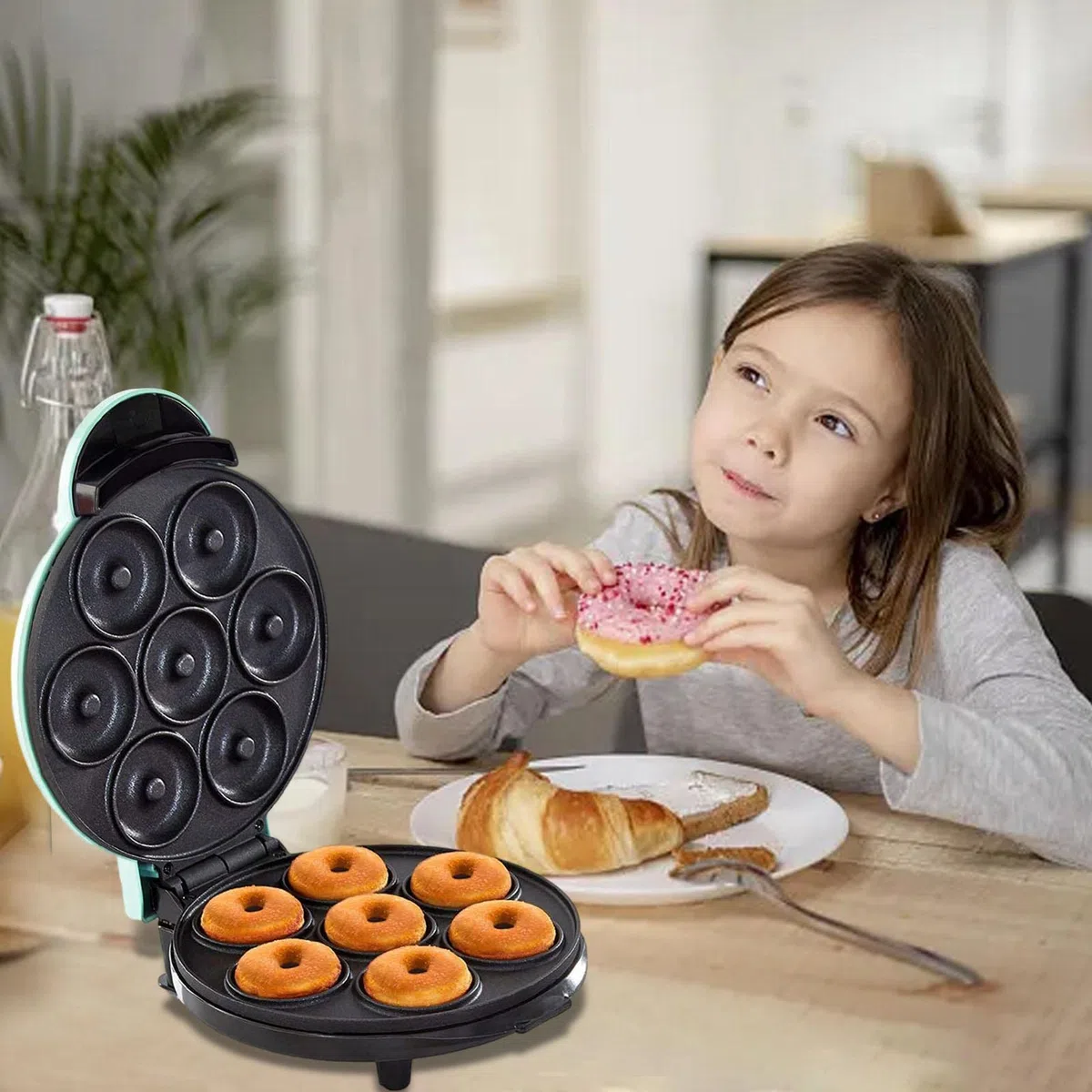 macchina per fare ciambelle - Macchina per ciambelle torta,Prepara 7 ciambelle ciambelle elettriche riscaldanti a doppia faccia per colazione o dessert a casa Rianpesn