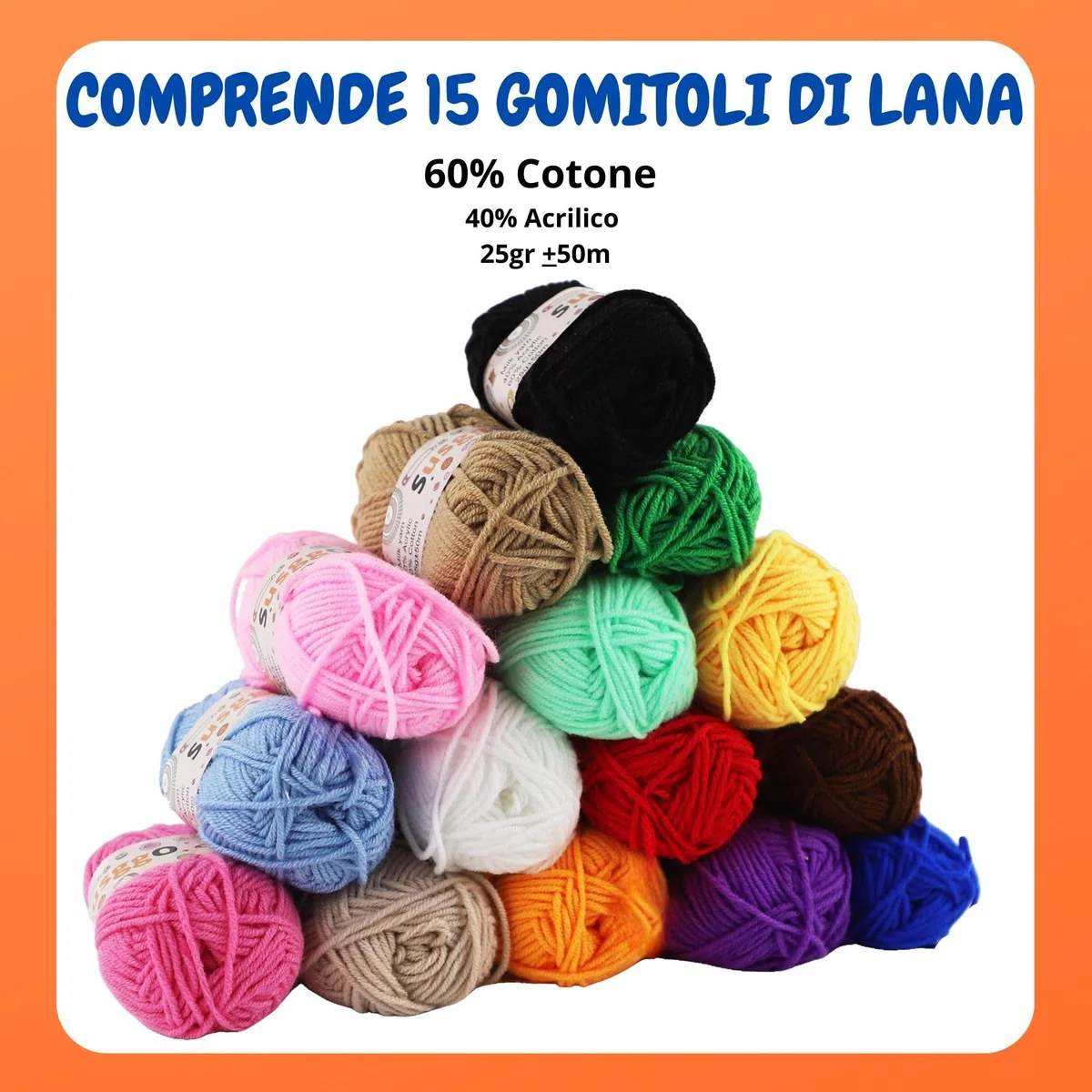 SusggO 95 Pezzi Set Uncinetto completo Kit Uncinetto Principianti Amigurumi - 15 Gomitoli Cotone di Latte - aghi all'uncinetto - Accessori Manuale e Borsa - Uncinetto Set DIY