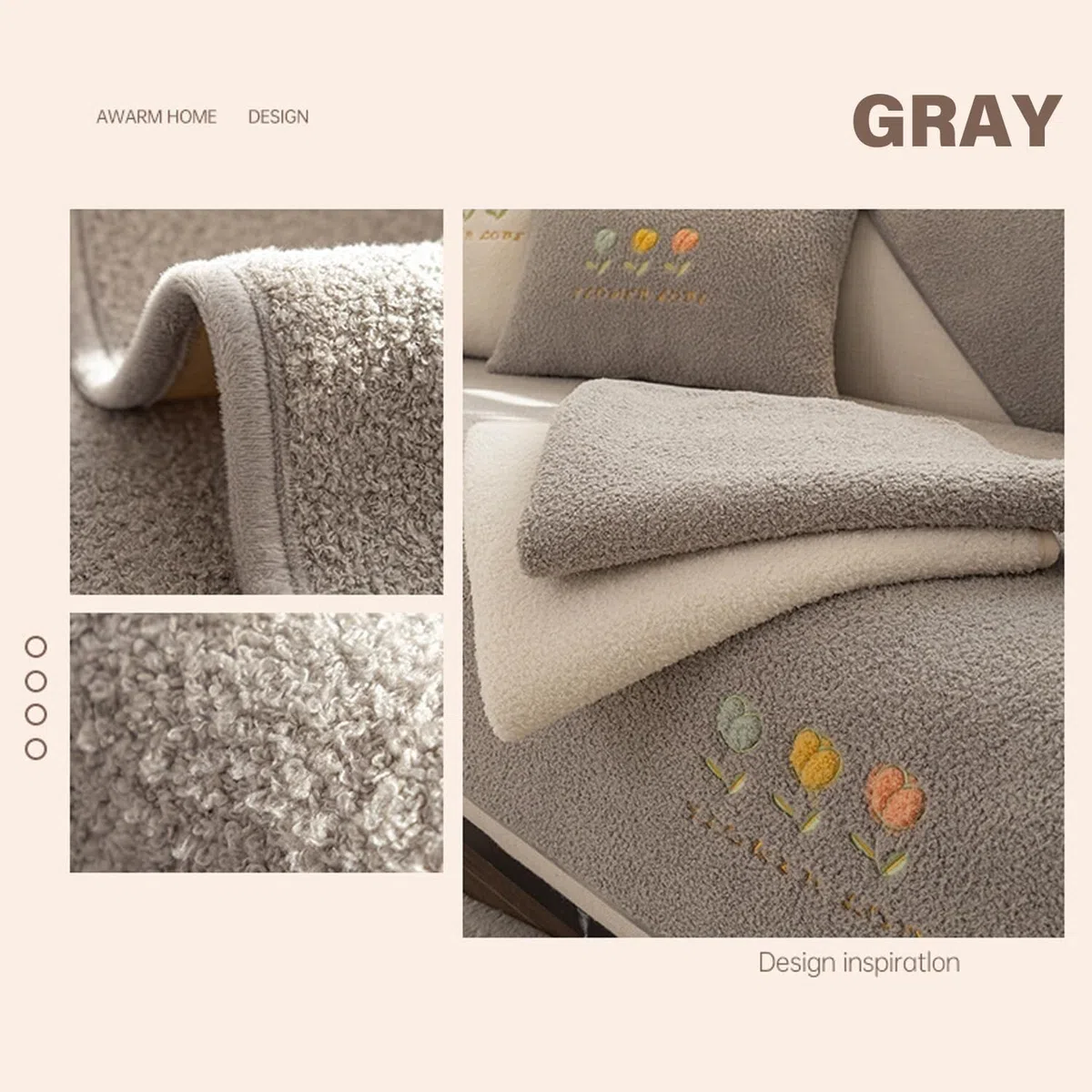 Upgraded Couch Covers - Copridivano Morbido Sherpa Copridivano Antiscivolo In Pile Sherpa Fuzzy Spesso Autunno Inverno Fodera for Divano Componibile Lavabile for Soggiorno Copridivano for Cani Gatti(G