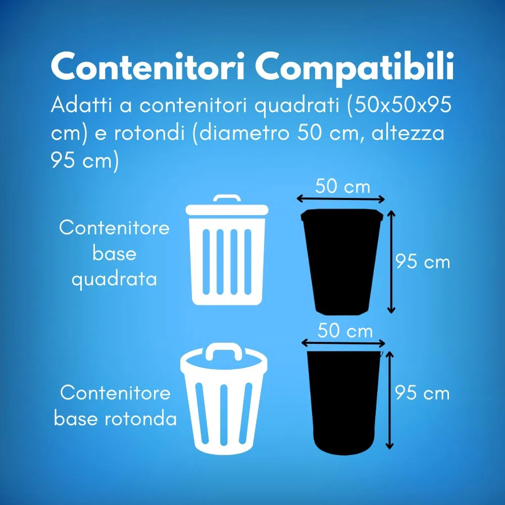GM 30 Sacchi Spazzatura Verdi 90x120 cm Biodegradabili x Umido, Resistenti, 130 litri, Sacchetti Bio Compostabili x Ristoranti, Buste Immondizia per Rifiuti Organici, 3 Rotoli da 10 buste immondizia