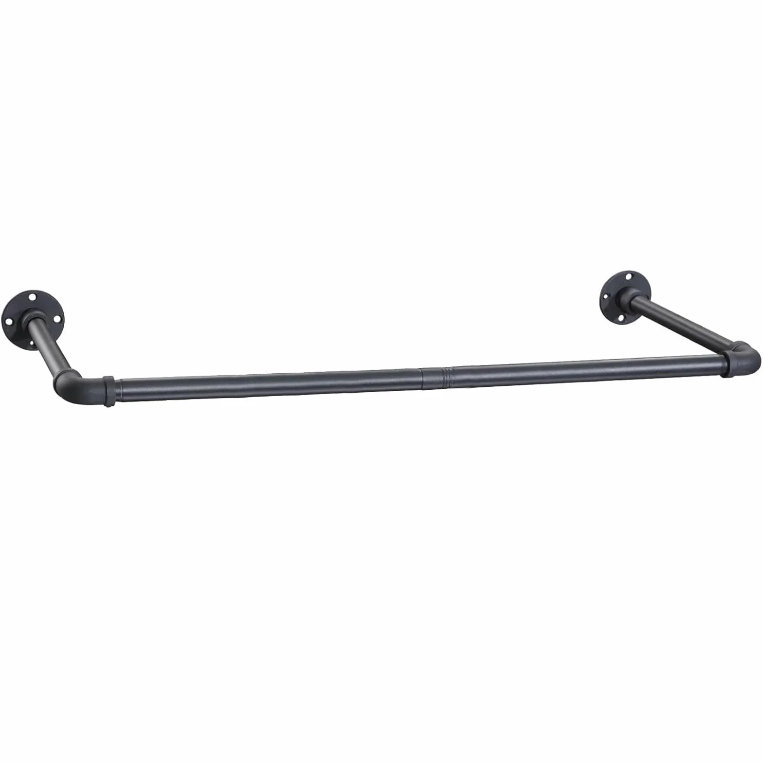 Barra Appendiabiti da Parete, 120cm Appendiabiti per Tubo Industriale in Acciaio inossidabile Asta Appendiabiti da Parete Rustico Vintage in Stile/Nero Opaco