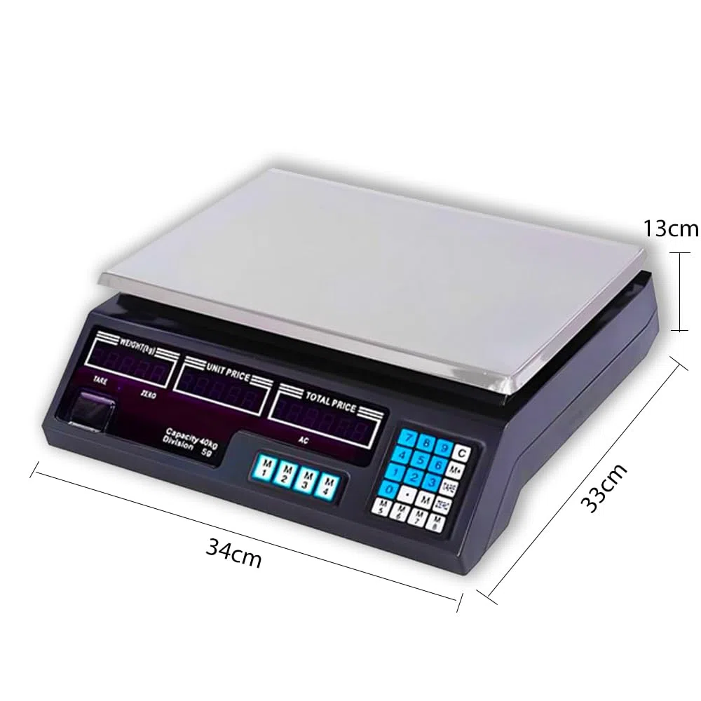 Bilancia Elettronica 40kg da Cucina Digitale e Professionale con Display LCD ad Alta Precisione