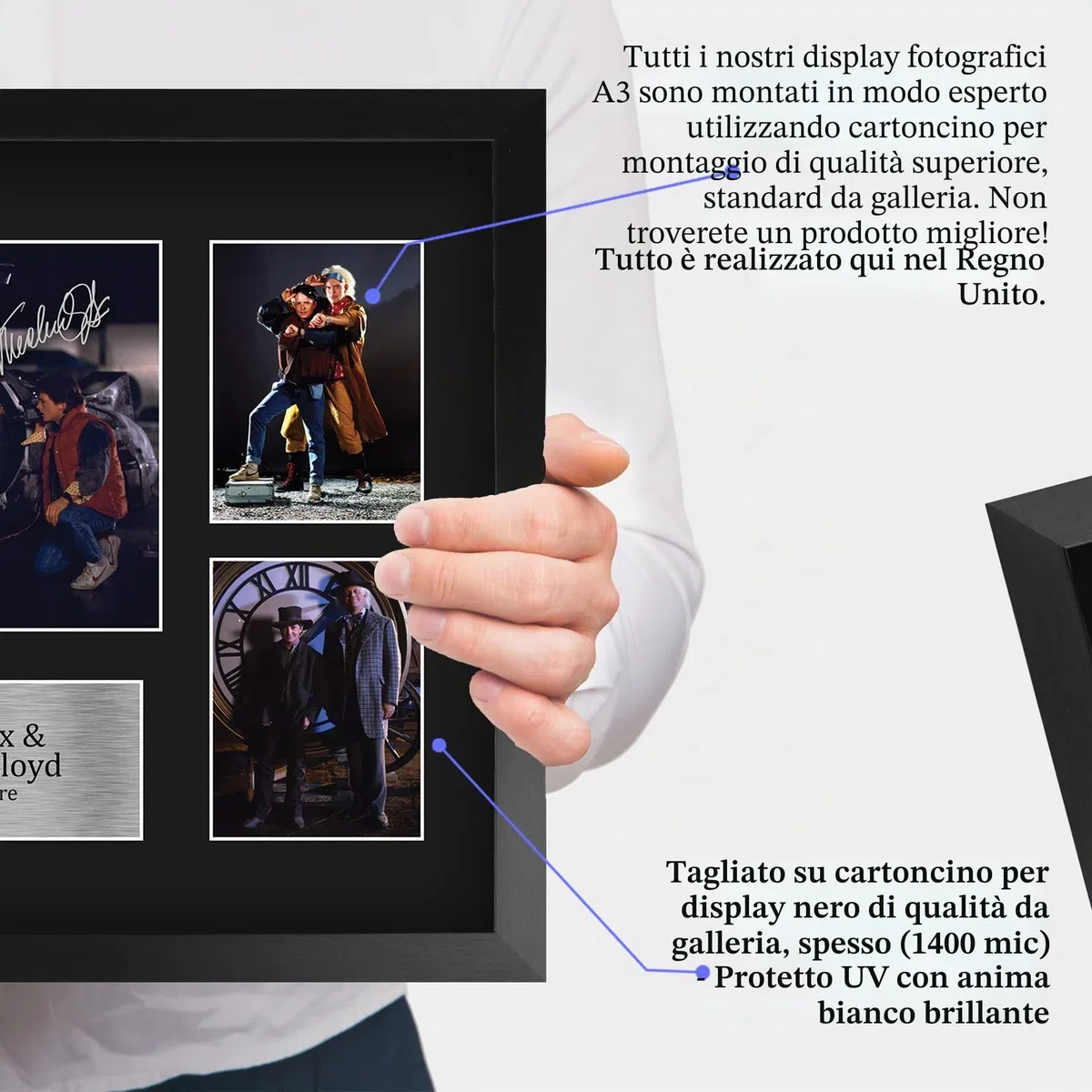 HWC Trading FR A3 Michael J Fox & Christopher Lloyd Back to the Future Regali Stampati Autografo Firmato Presentazione Display Per Gli Appassionati Di Memorabilia Di Film - A3 Incorniciato