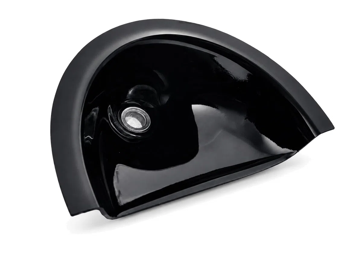 Separatore di urina Free Range Designs | Deviatore classico di urina per toilette a compost | Nero | Made in UK