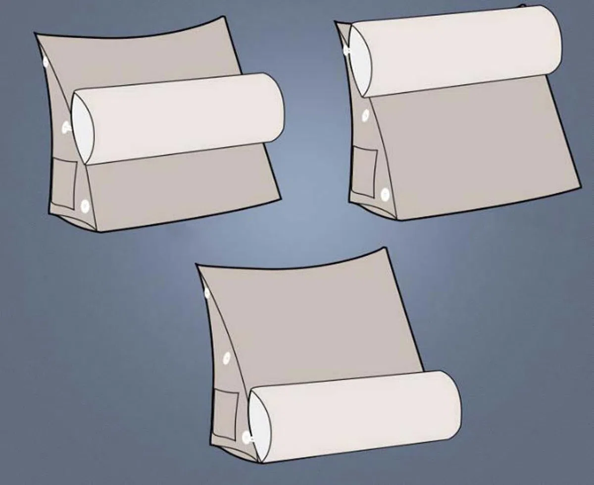 Cuscino a cuneo triangolare, cuscino da lettura con collo regolabile, cuscino per schienale per divano letto, testiera del letto, cuscino di supporto lombare45 x 45 x 20 cm