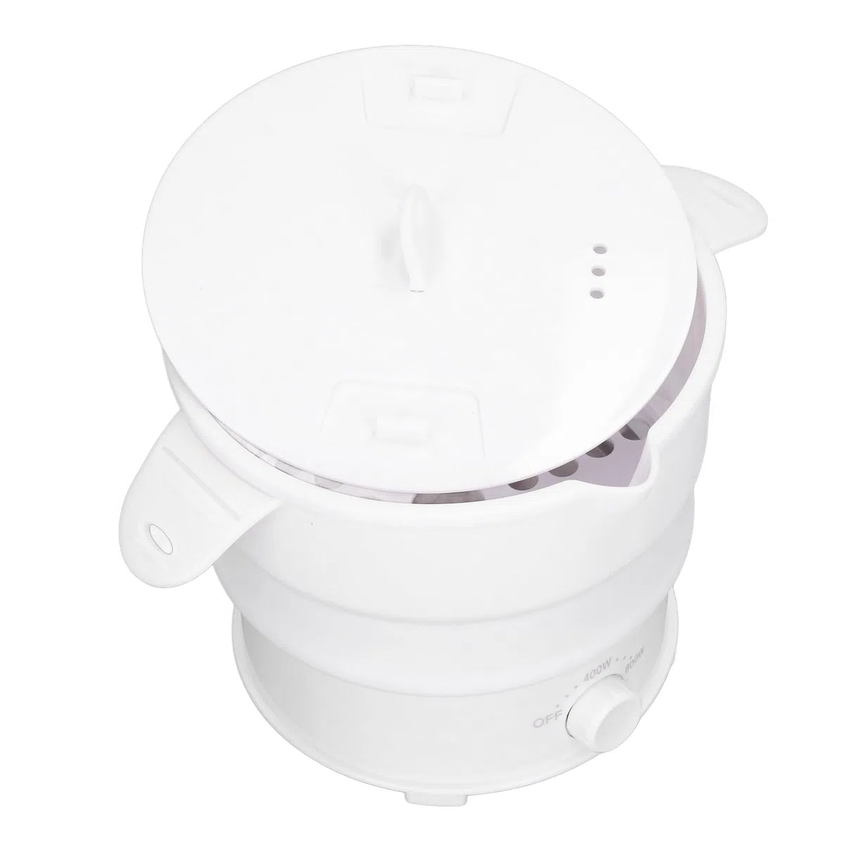 Naroote Fornello Elettrico Pieghevole di Viaggio, Applicazione Elettrica Piegante del Fornello Elettrico Multifunzionale del Silicone del Commestibile 1.2L Ampia con Lo Scaffale del