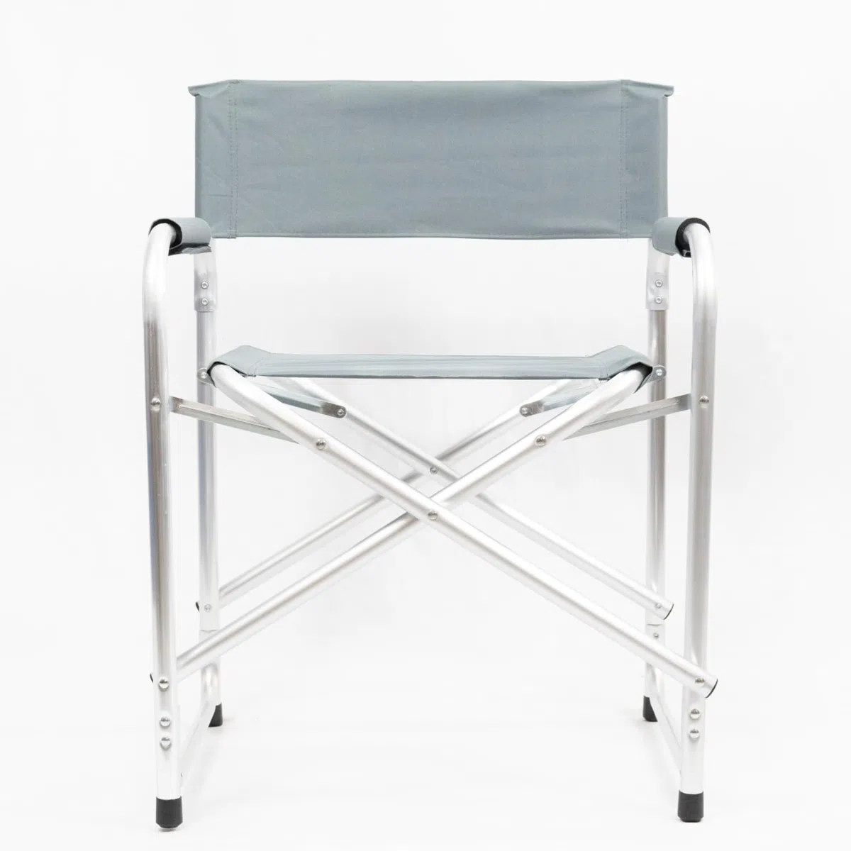 Sedia Regista Pieghevole in Alluminio Grigio Sedia Da Campeggio 57x49x78cm Mare Spiaggia Giardino Universale Telo Poliestere Spalliera Braccioli Salvaspazio Trasportabile Richiudibile Lavabile