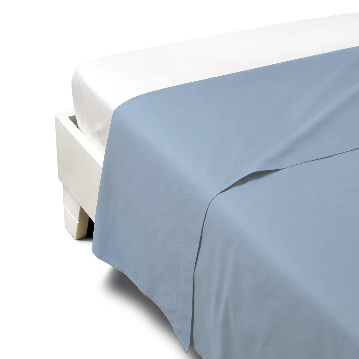 Caleffi 1003494 Percalle Superiore Lenzuolo per Matrimoniale Letto, Azzurro