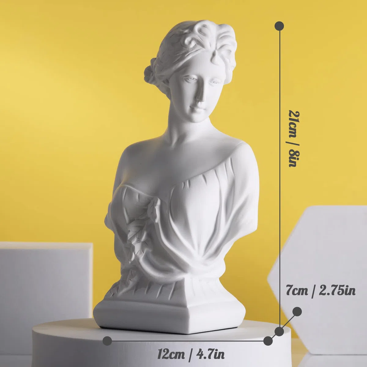 Statua Greca: Busto della Dea Afrodite - Antico Deco Romano Classico, Mitologia Greca, Regalo Decorativo per Soggiorno e Salotto
